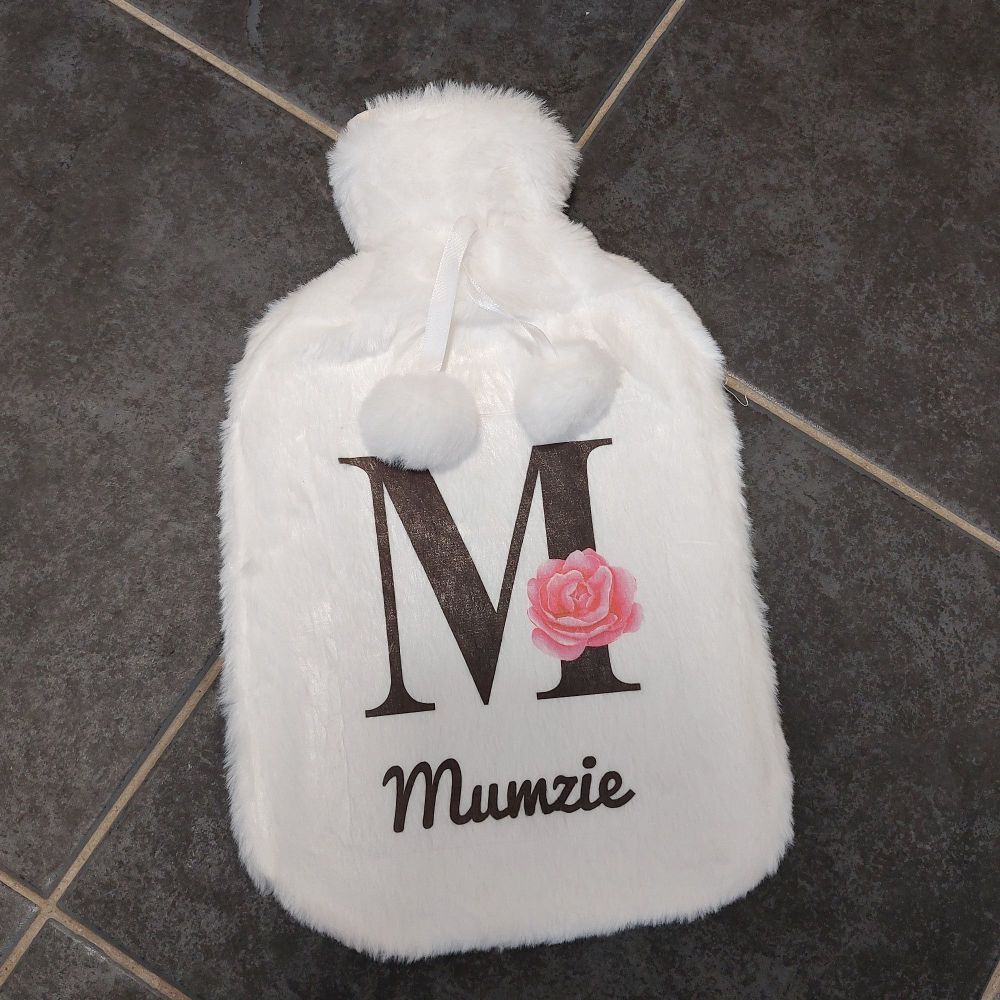 Personalised Floral Initial Hot Water Bottle