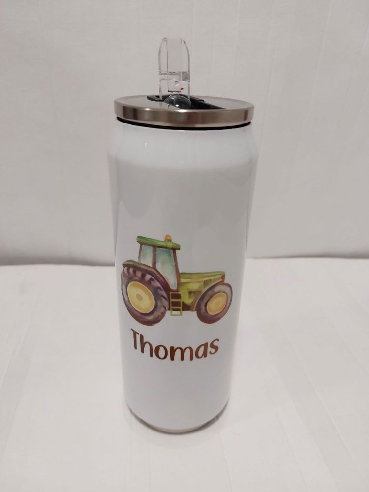 Tractor Water Bottle With Straw