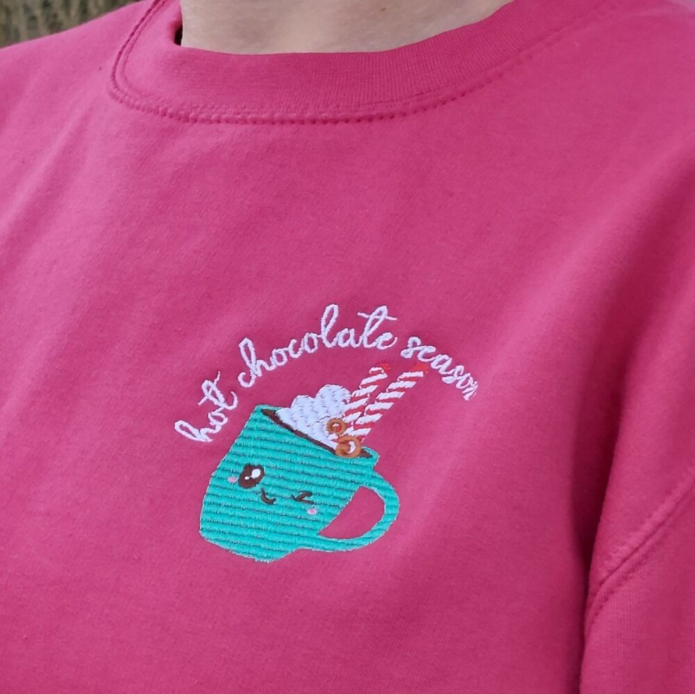 Hot Chocolate Season Embroidered Jumper