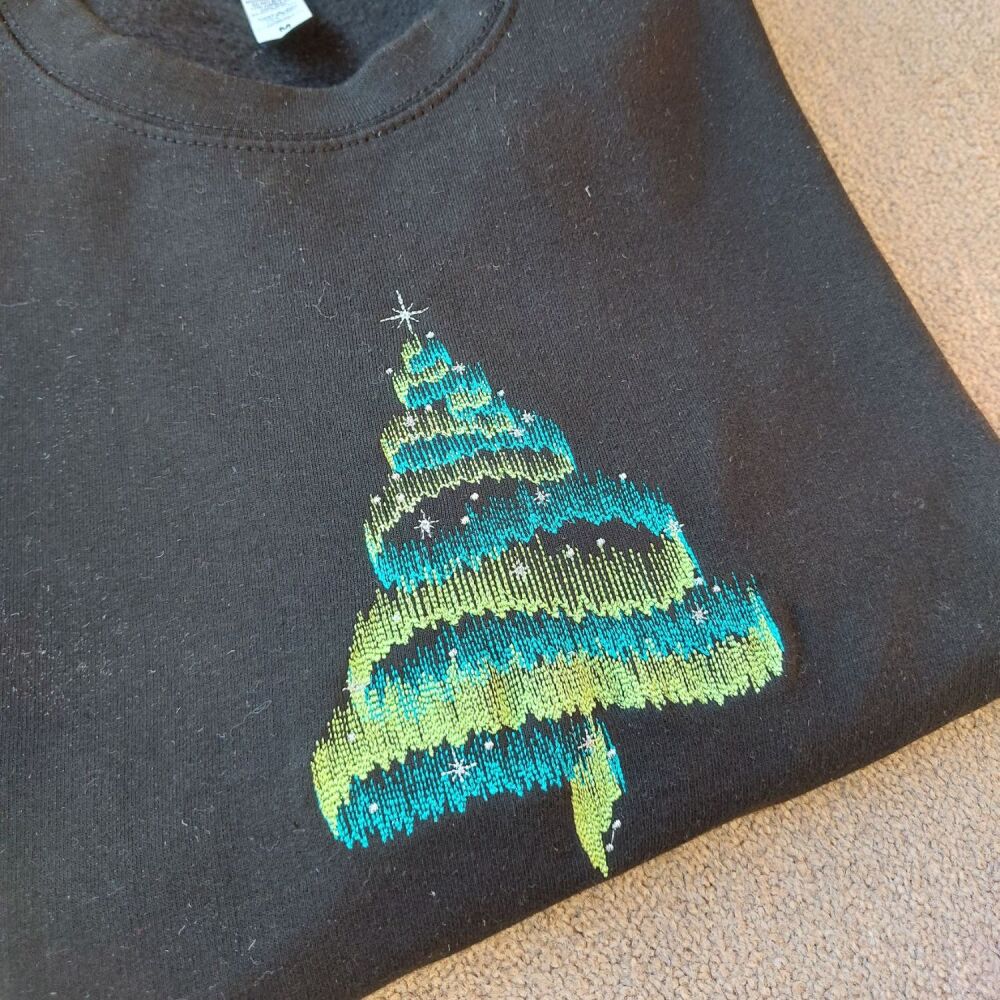 Christmas Tree Embroidered Jumper