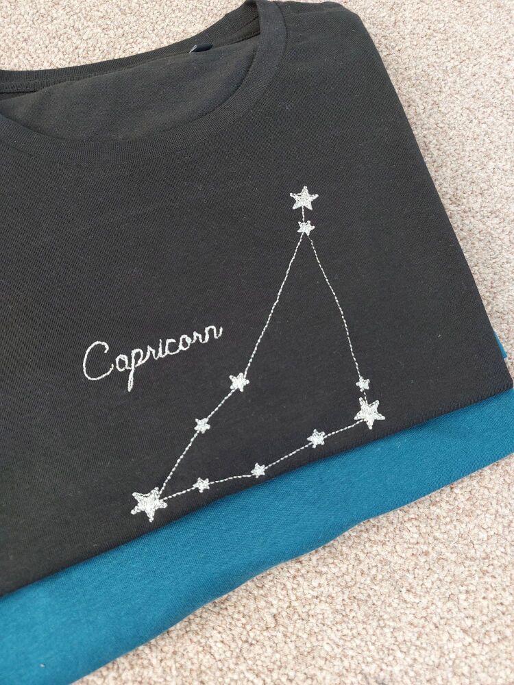 Star Sign Embroidered T-Shirt