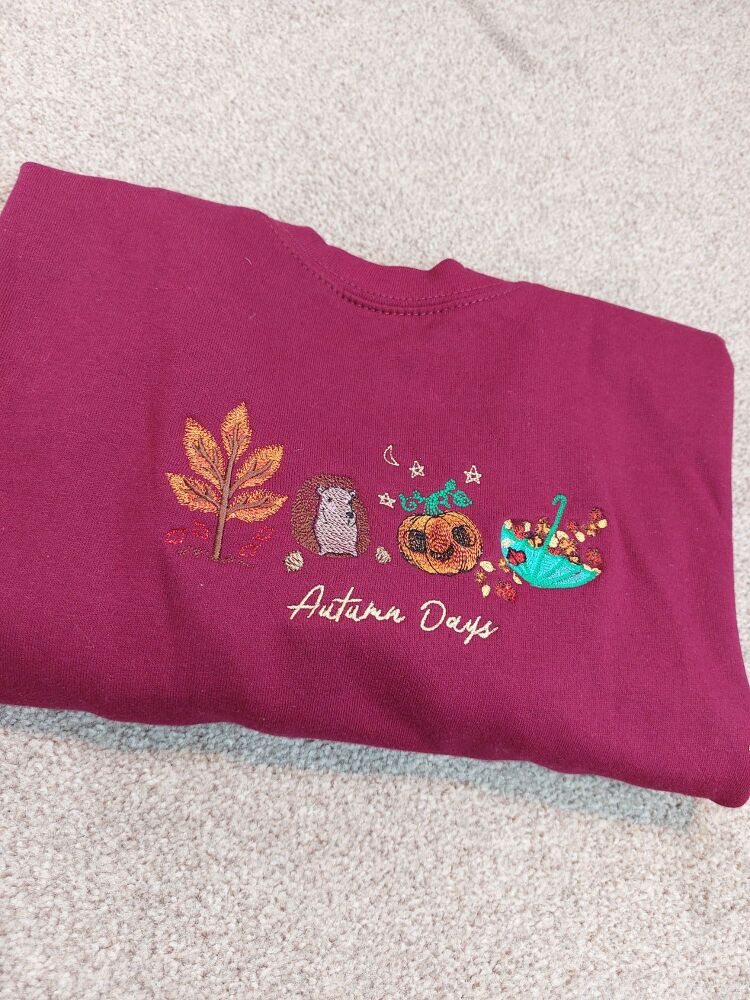 Autumn Days Embroidered Sweater