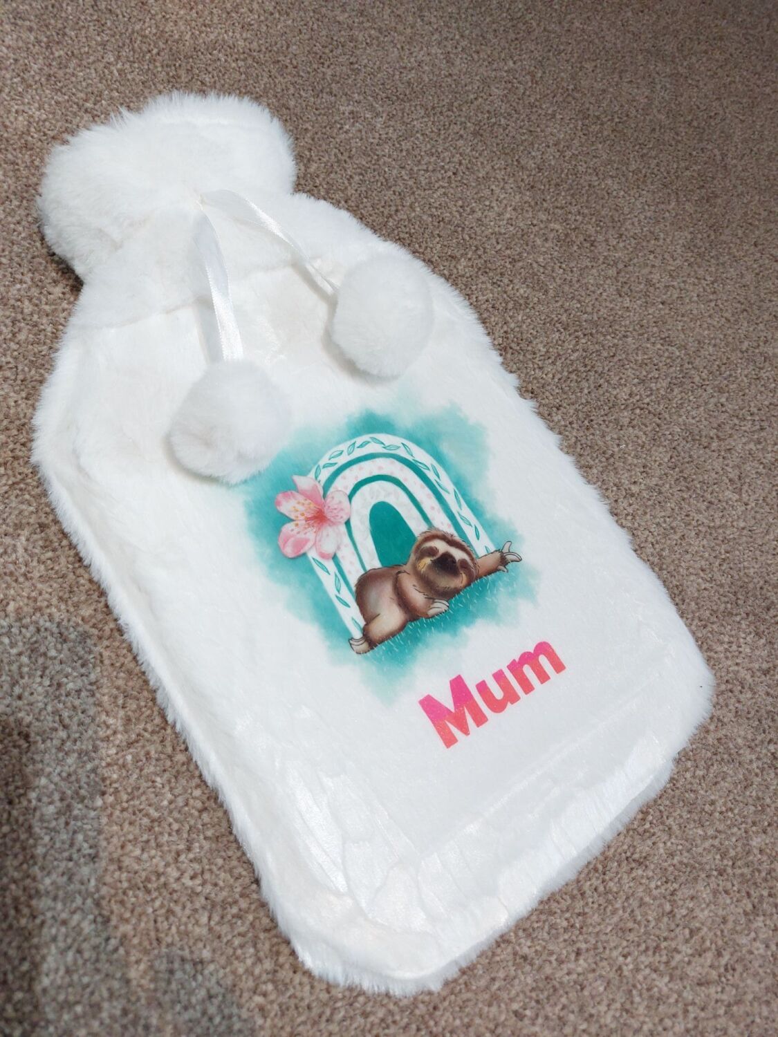 Personalised Sloth Hot Water Bottle Personalised Gifts for Her