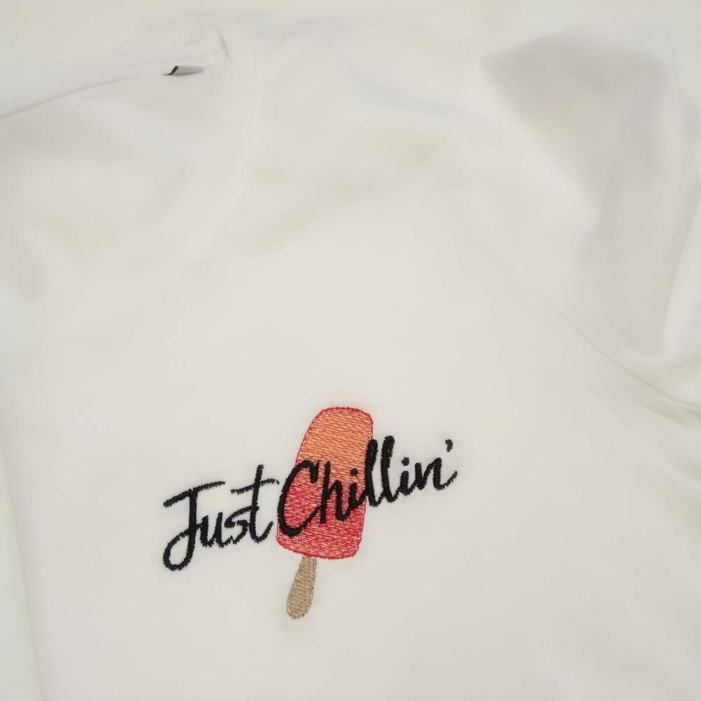 Just Chillin' Ice Lolly Embroidered T-Shirt