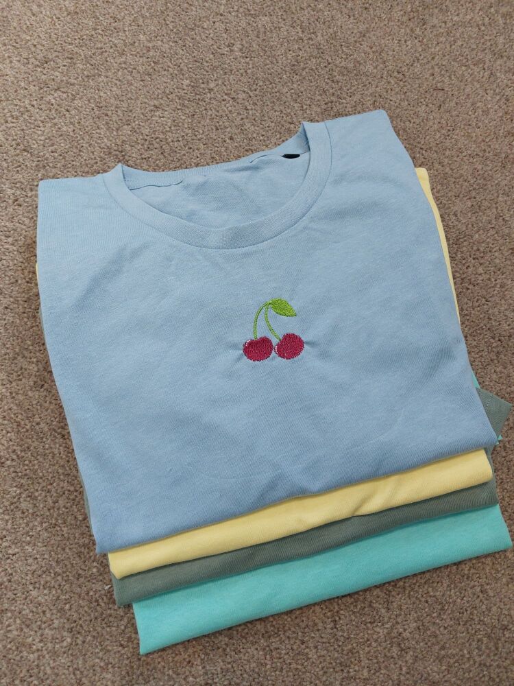 Cherry Embroidered T-Shirt