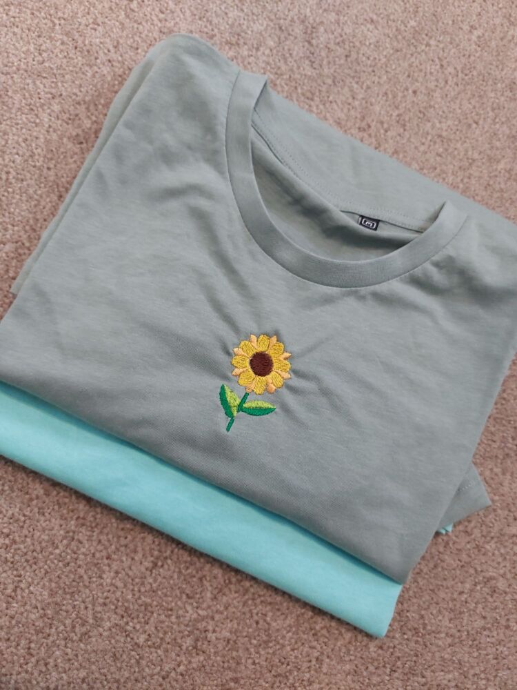 Sunflower Embroidered T-Shirt