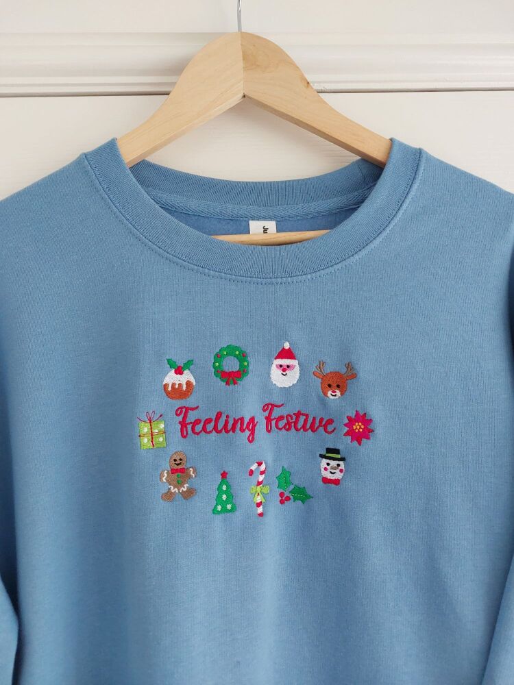Feeling Festive Embroidered Christmas Jumper