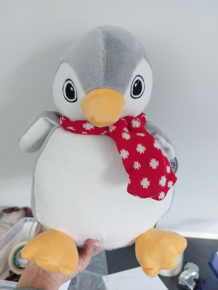 Personalised Christmas Penguin Teddy Bear