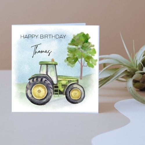 Tractor Personalised Birthday Card