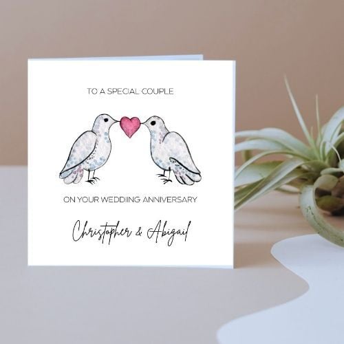 Dove Anniversary Personalised Card