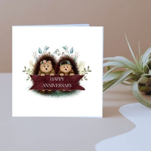 Hedgehog Anniversary Card