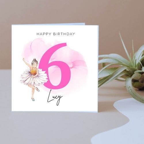 Ballerina Age Personalised Birthday Card