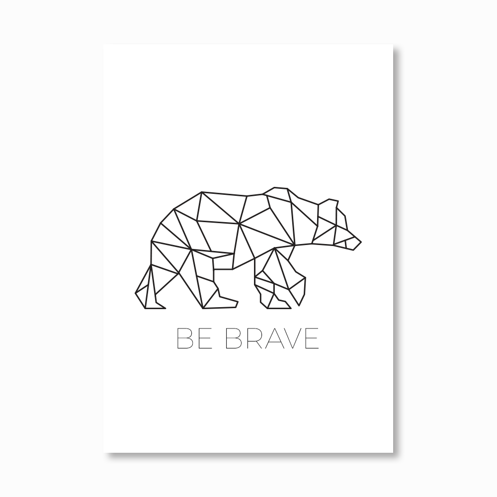 Bear Art Bear Me Wall Art Bear Prints 5x7 Bear Print Geometric Bear