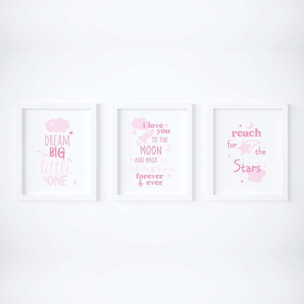 pink nursery prints