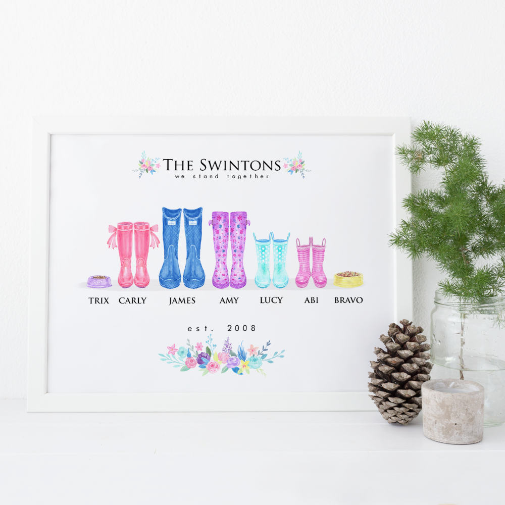 printed wellington boots