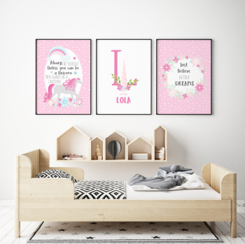 pink nursery prints