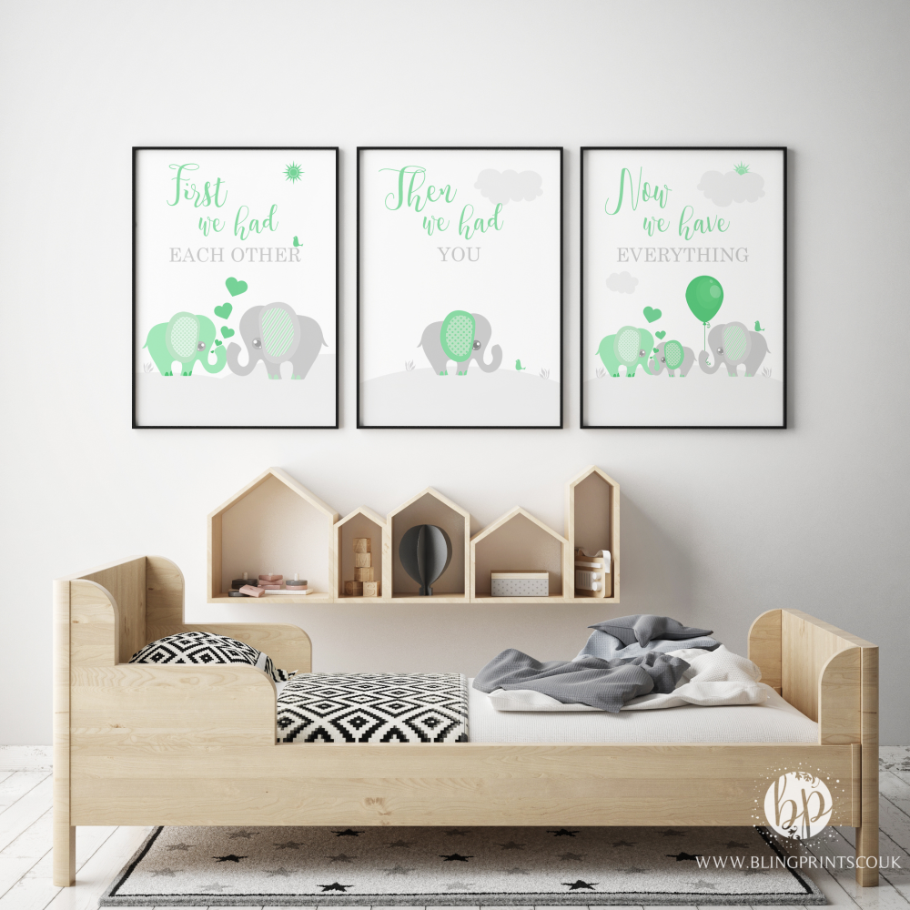 mint and grey nursery