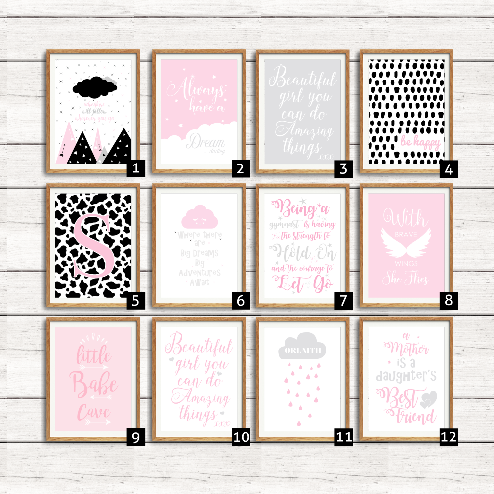 Baby Girl Wall Decor | Pink Nursery Quotes