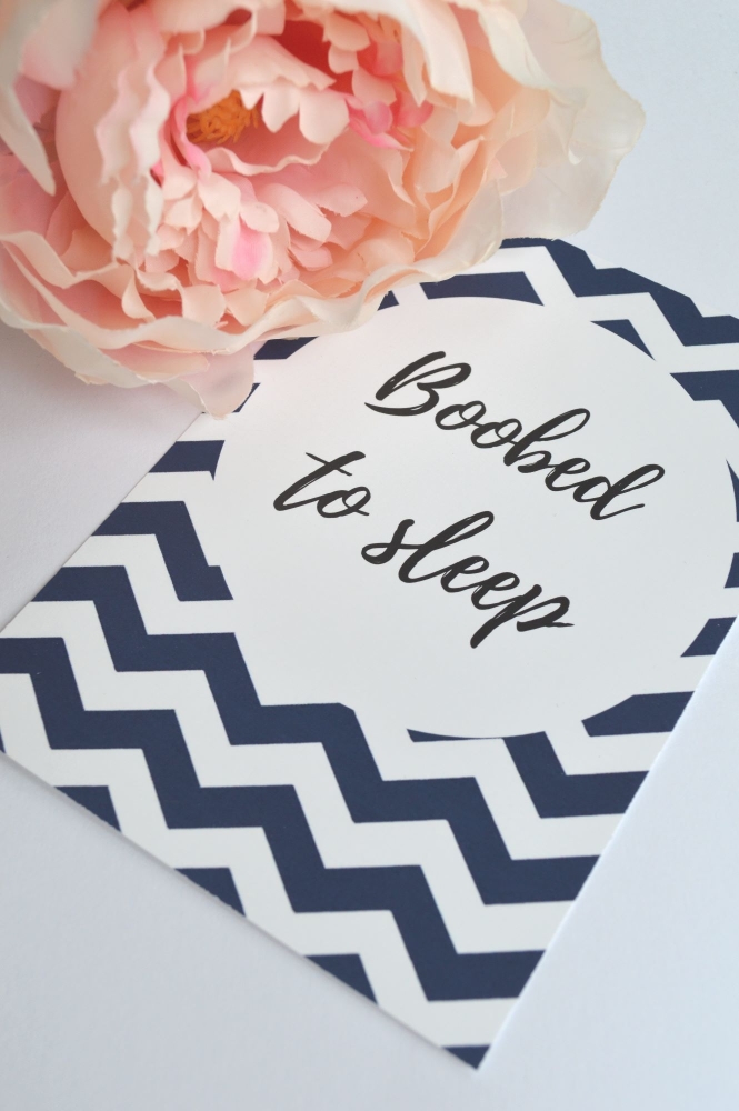 Breastfeeding Milestone Cards - Navy Chevron Print