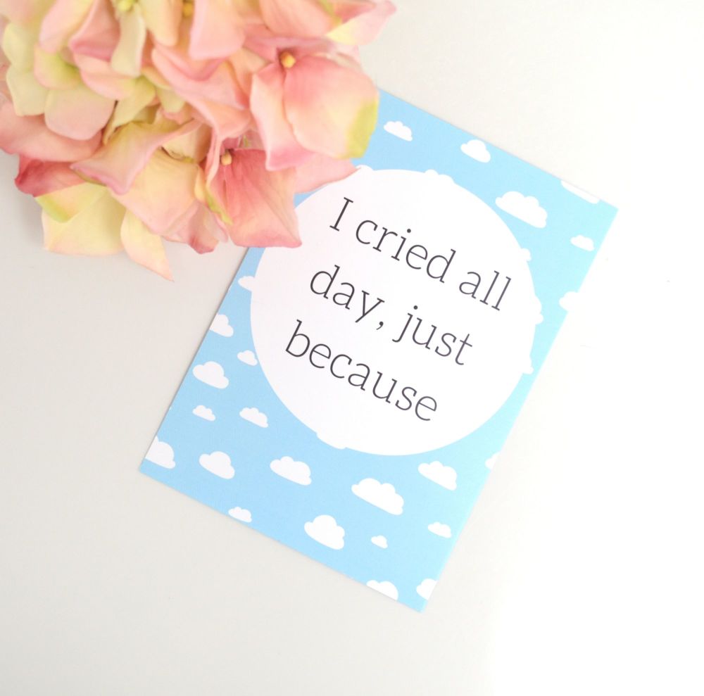 Funny Milestone Cards - Blue with white clouds