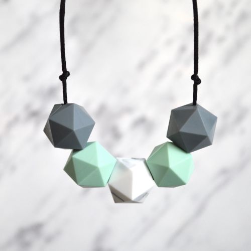Bella Teething Necklace in Mint, Teething Necklace, Breastfeeding Necklace,