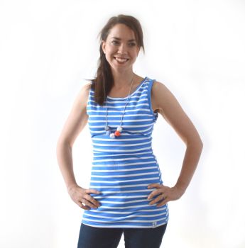 Breastfeeding Vest - Sky Blue Stripe