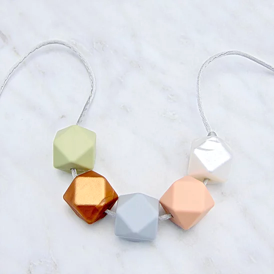 Lou Lou Teething Necklace in Copper and Pastels