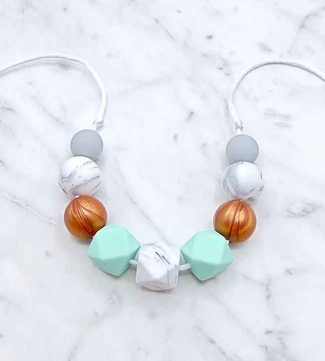 Cecelia Teething Necklace in Copper and Turquoise