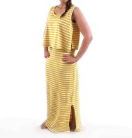 <!-- 114 -->Maxi Breastfeeding Dress in Yellow Stripe