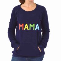 <!-- 203 -->Mama print breastfeeding sweater in rainbow