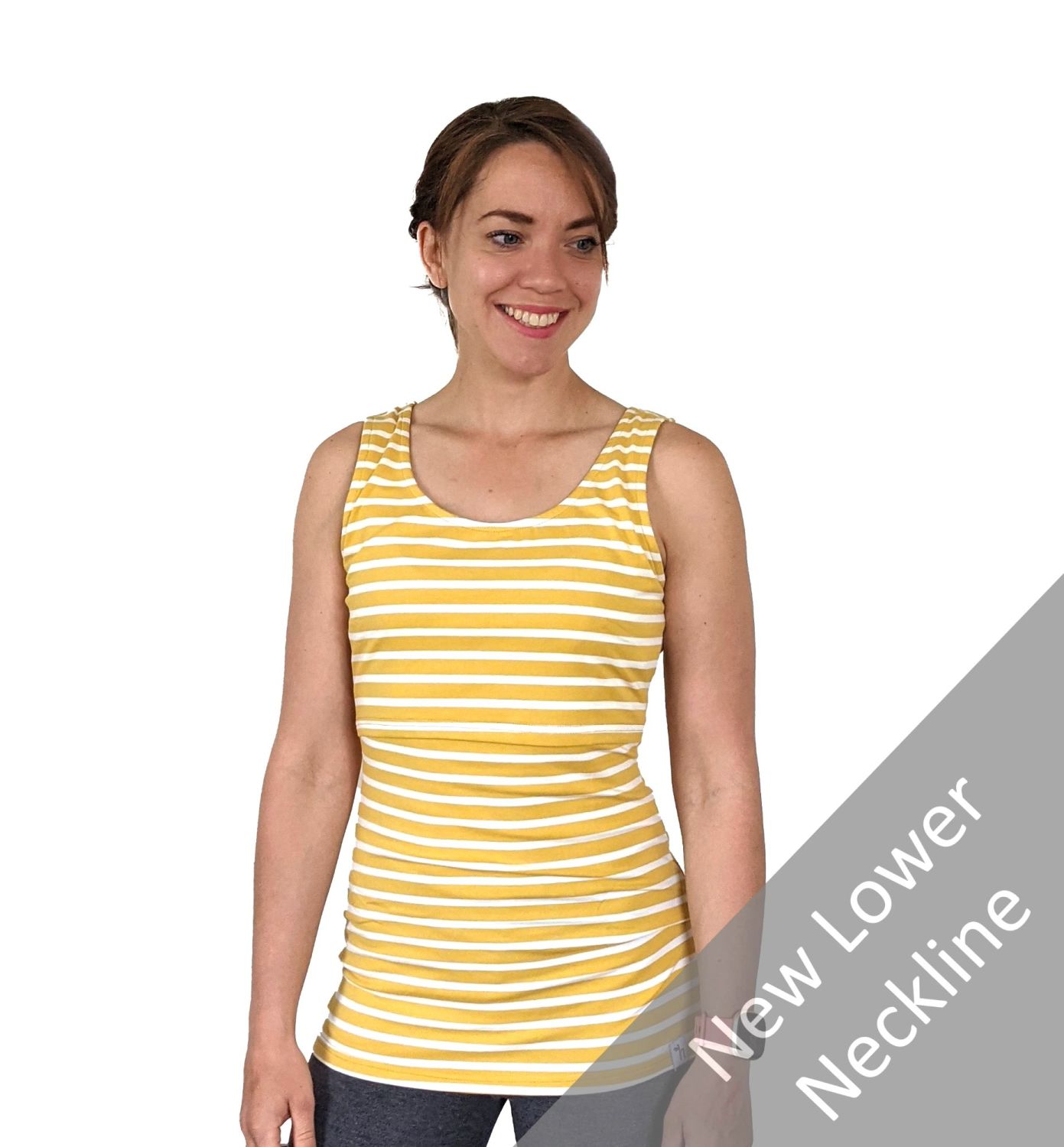 Breastfeeding Vest and Nursing Vest Yellow stripe. Making your breastfeeding journey that