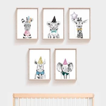  Nursery Prints - Party Animals 