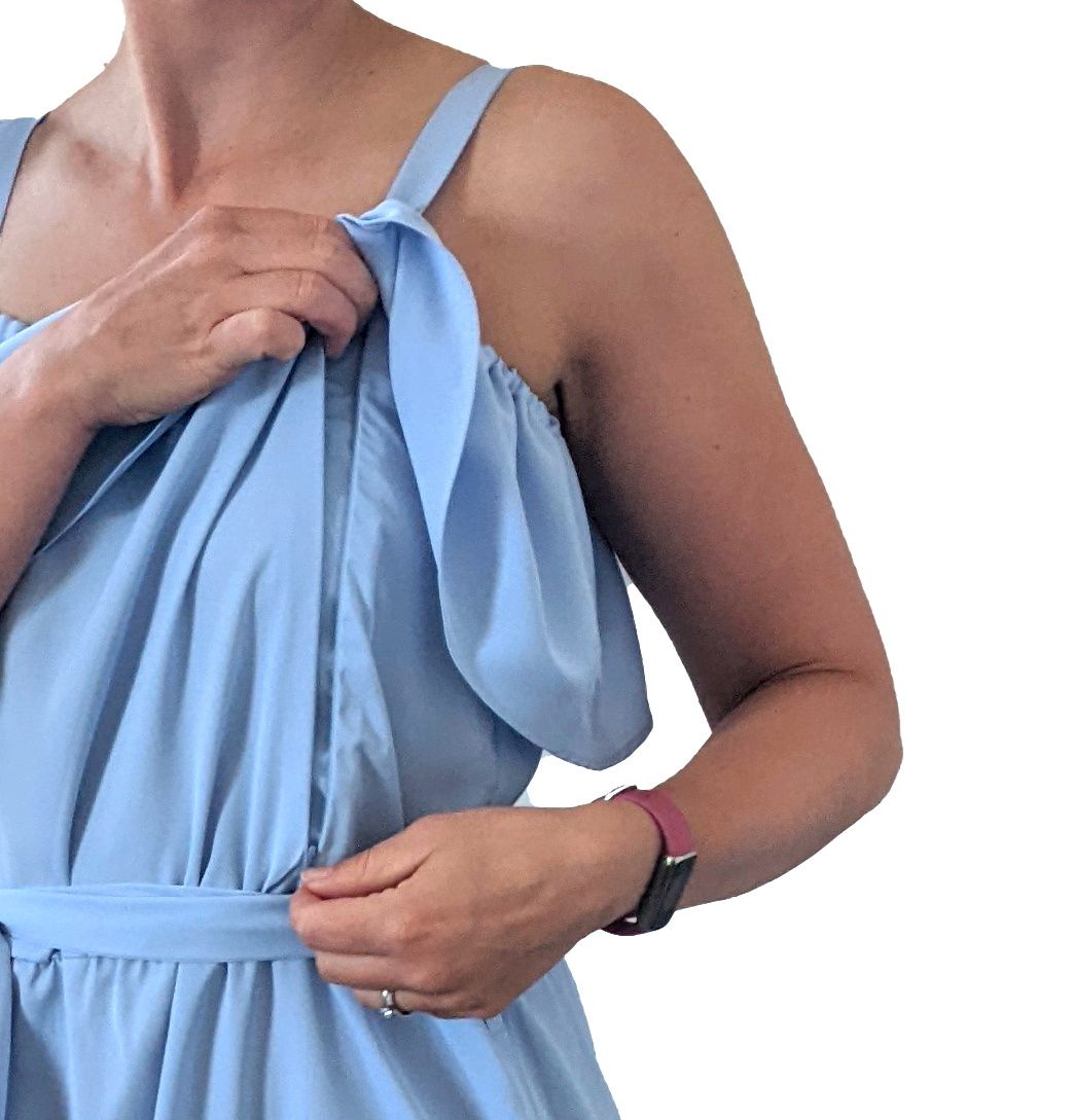 Blue maxi Breastfeeding Dress