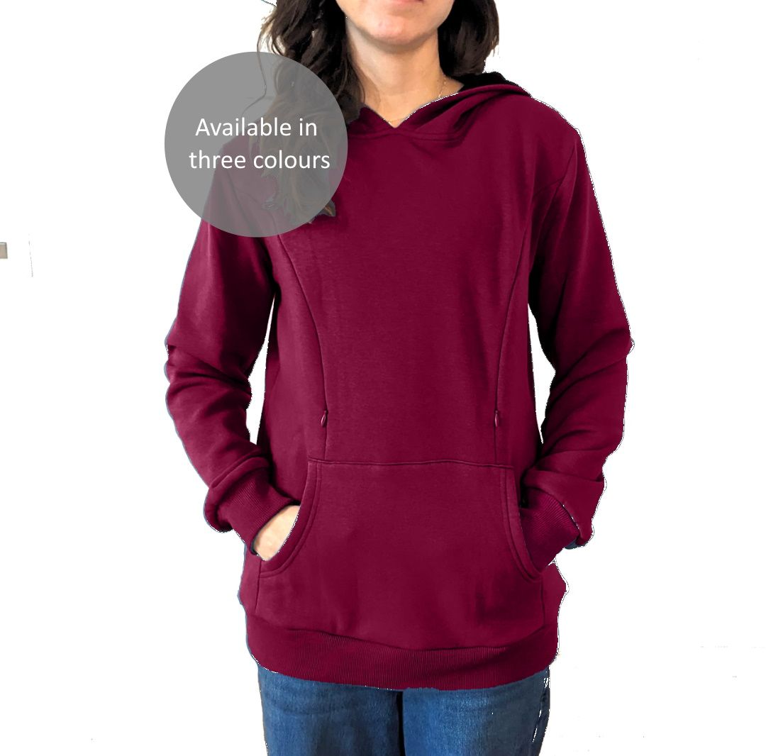 <!-- 200 --> Breastfeeding hoodie - Deep Cherry