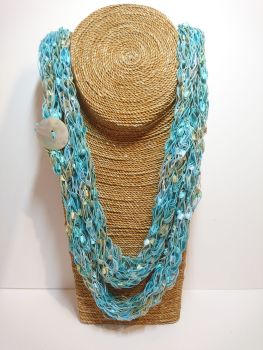 Finger knitted necklace scarf