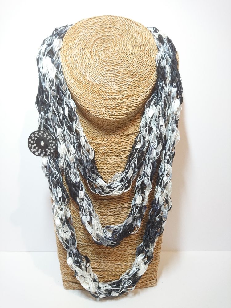 Finger Knitted Necklace Scarf