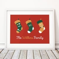 Stockings Christmas Family Home Personalised Print