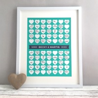 Heart Strings Personalised Wedding Guest Book Print Alternative