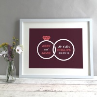 Rings Personalised Wedding Gift Print