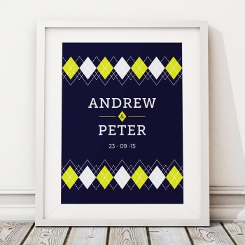 Argyle Personalised Wedding Gift Print