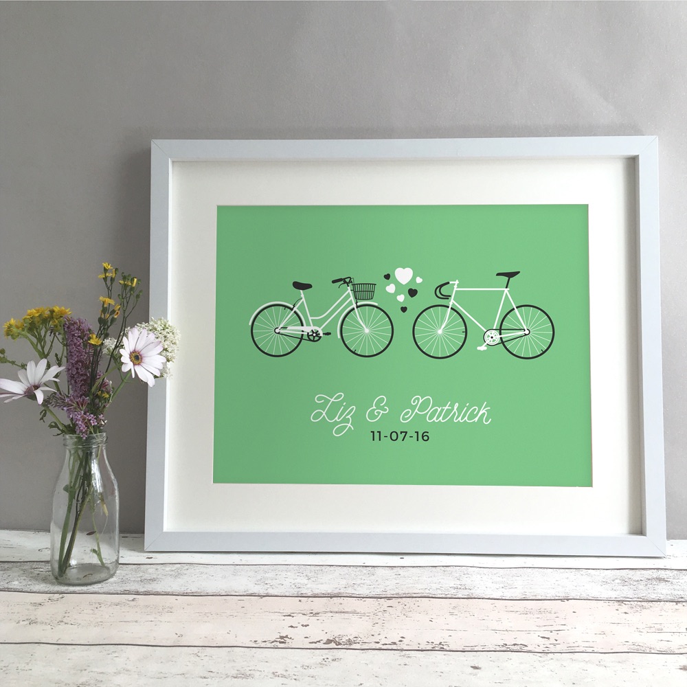 Bikes Personalised Anniversary Gift Print