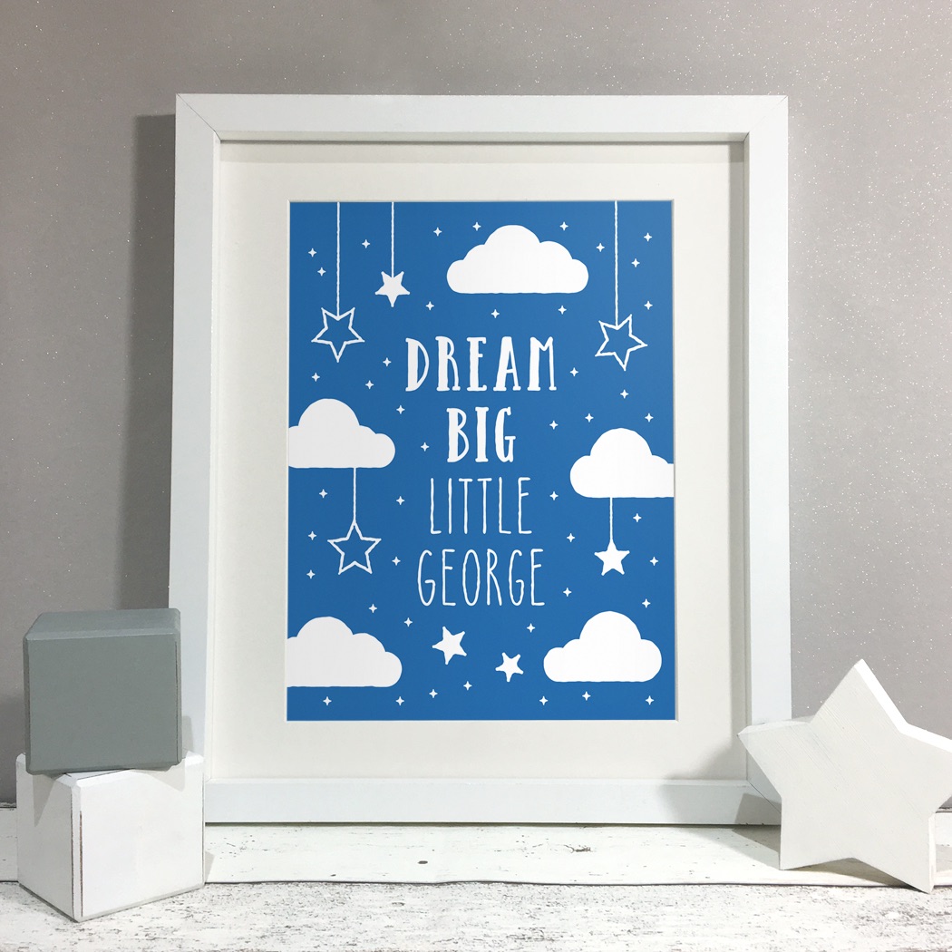 Dream Big Nursery Kids Room Personalised Print