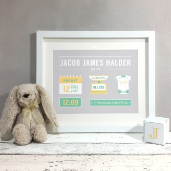 Baby Stats Nursery Kids Room Personalised Print