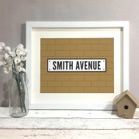 Street Sign Family Home Personalised Print