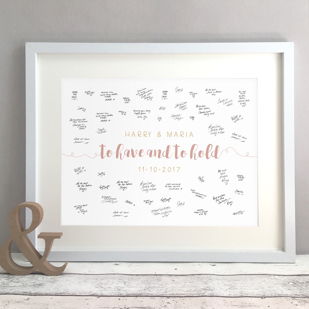 To Have and To Hold Personalised Wedding Guest Book Print Alternative