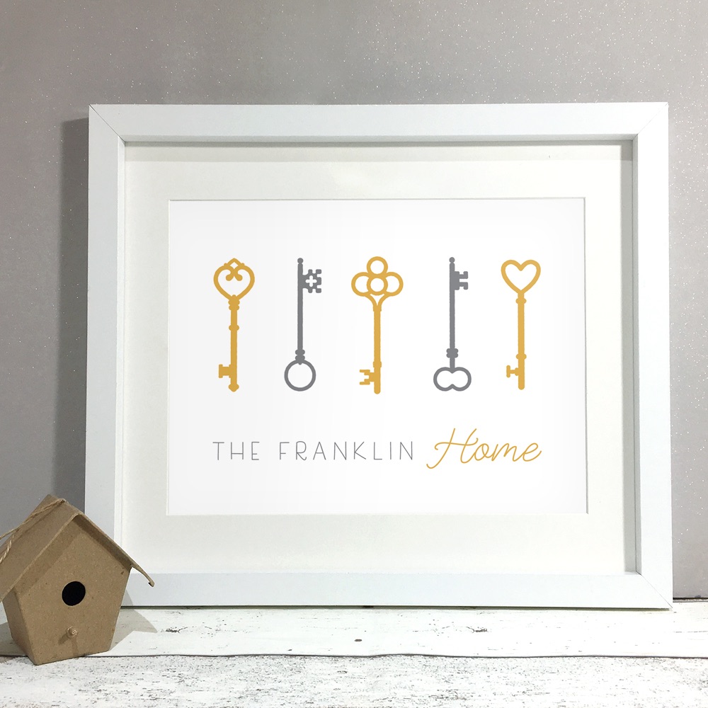 Keys Family Home Personalised Print
