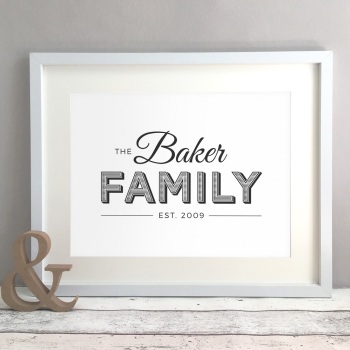 Family Name Home Personalised Print