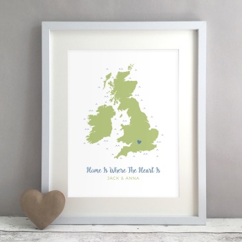 Home Is Where The Heart Is Family Map Personalised Print