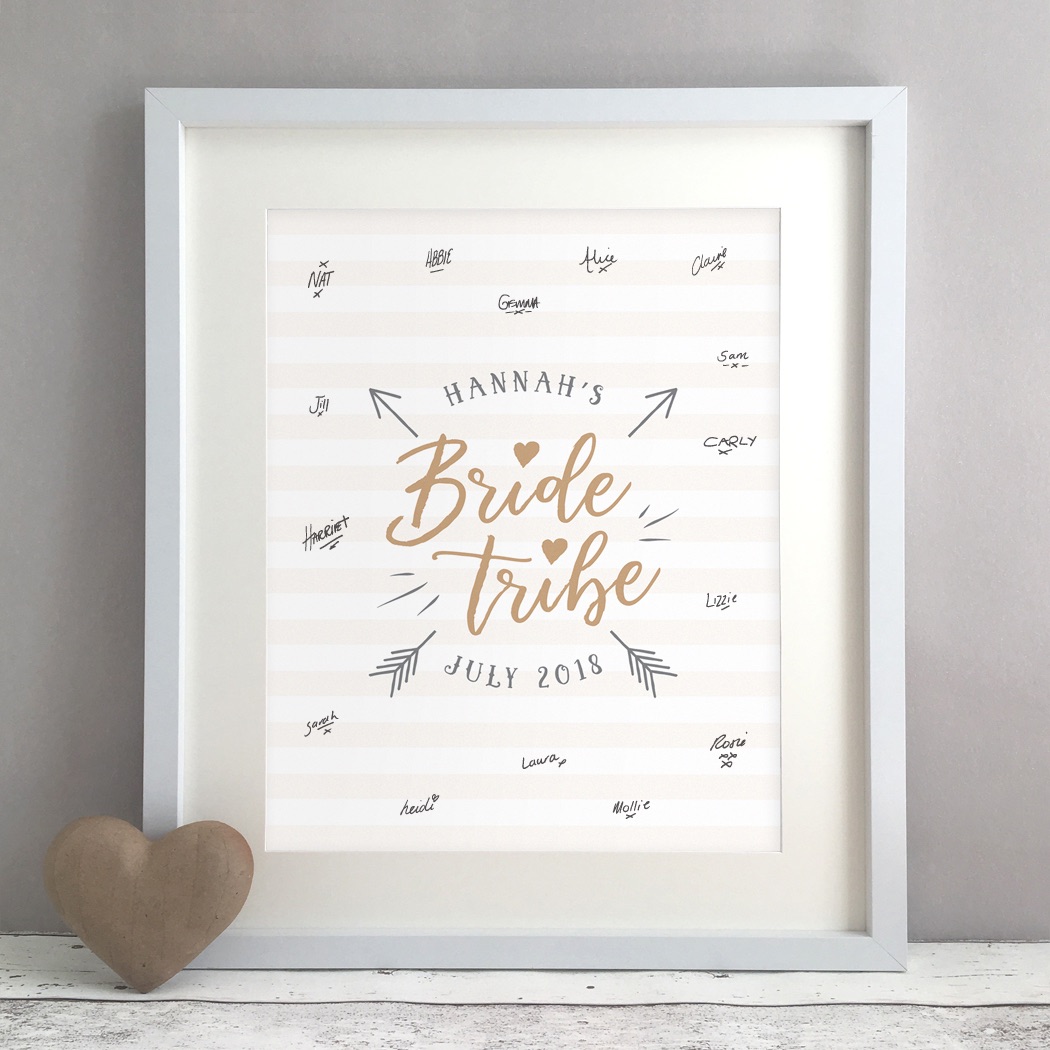 Bride Tribe Hen Party Personalised Guest Book Print Alternative