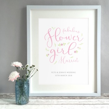 Fabulous Flower Girl Gift Personalised Print